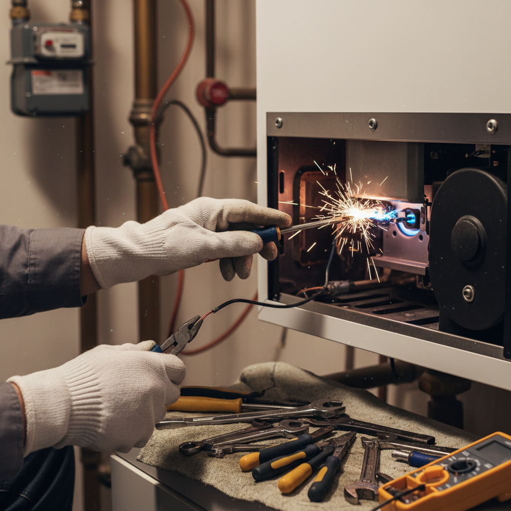 Gas boiler ignition repair