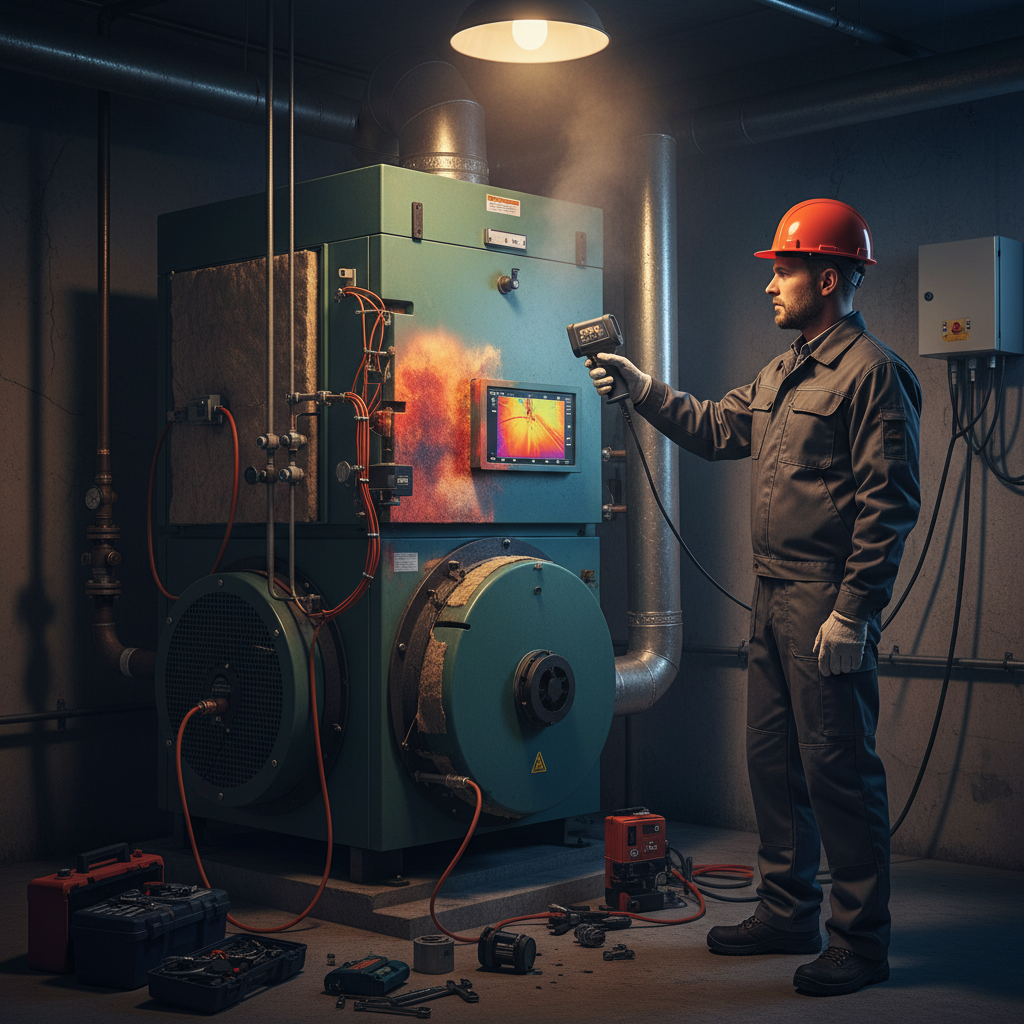 Boiler repair expert diagnosing issue