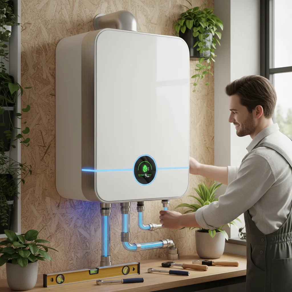 Eco-sleek condensing boiler installation